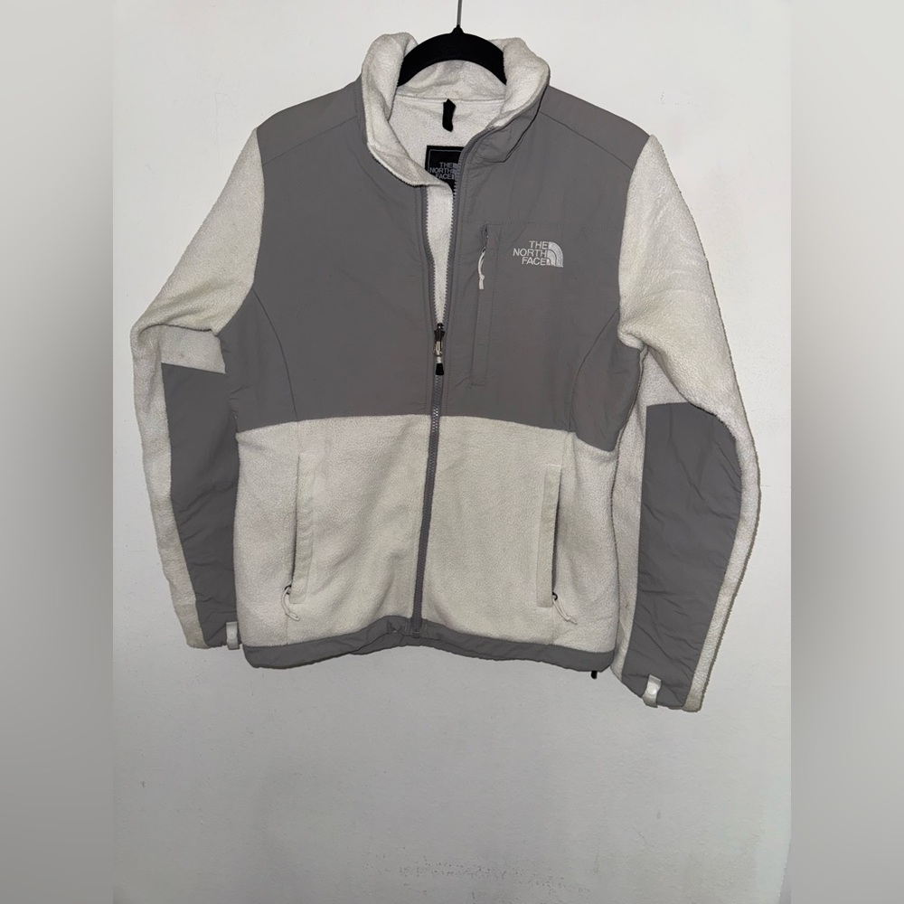 The North Face Gray and Cream Fleece Jacket